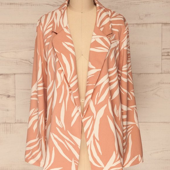 NWT Lush Dusty Rose Palm Leaf Blazer - Picture 2 of 11